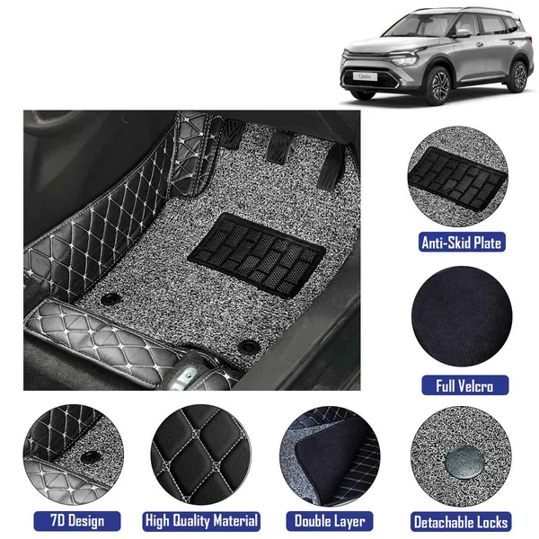 7D Car Mat Faux Leather for Kia Carens
