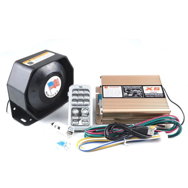 200watt High Power Alarm Siren with Speaker and Wireless Remote Mic and Multiple