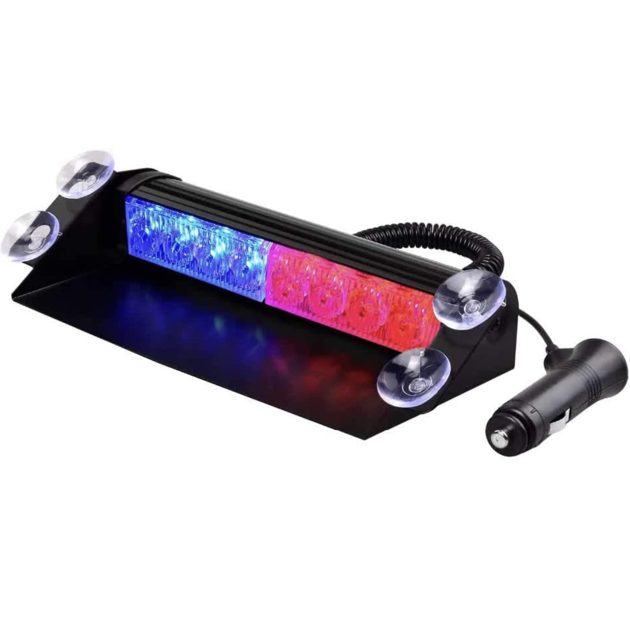 High Performance Universal Waterproof Red/Blue 8-LED DC 12V Car Dashboard Strobe