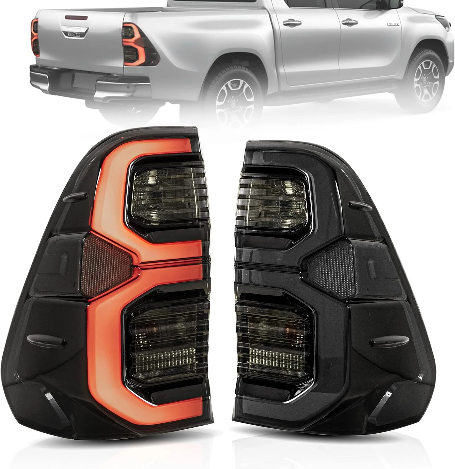 LED Tail Light Assembly for Toyota Hilux | DRL, Sequential Turn, Plug‑and‑Play, Waterproof