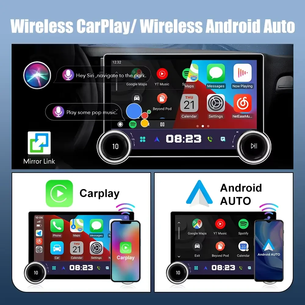 Diamond 2K Android Car Player | 11.8" QLED/AMOLED 2K | Dual‑Knob Control | Wireless CarPlay/Android Auto | DSP
