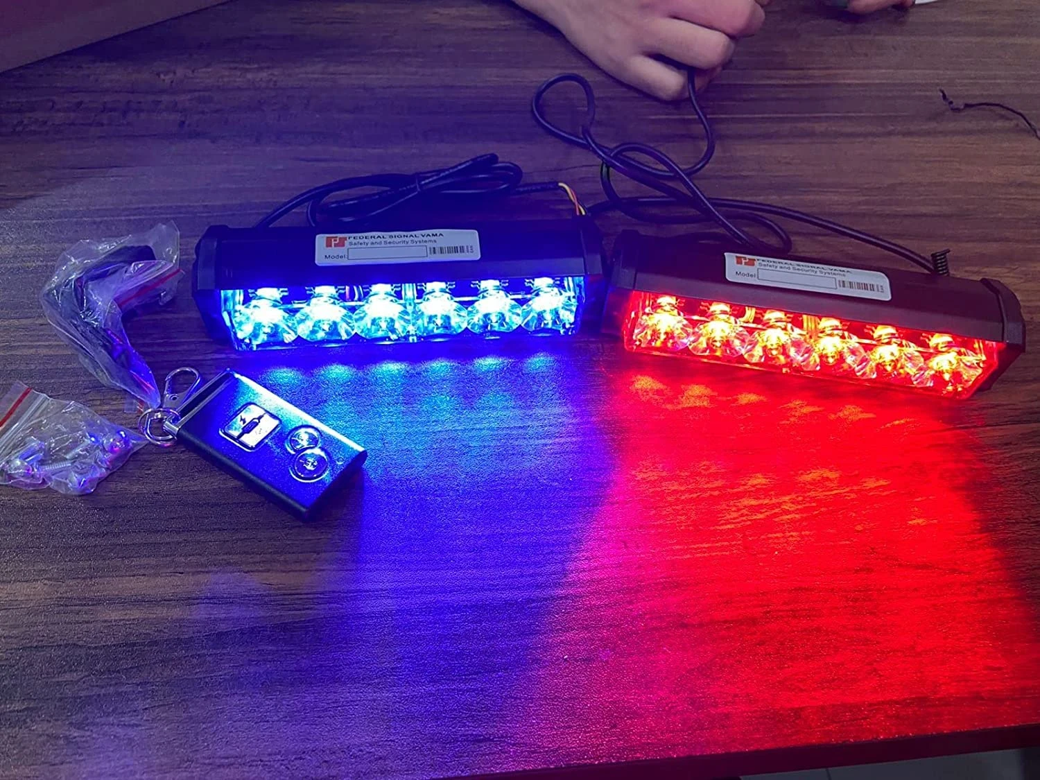 Federal Signal 12V 6‑LED Blinker Light | Red/Blue/White | A‑Grade Quality | Waterproof | Inline Flash Controller